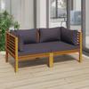 VidaXL 2-seater Garden Sofa with Cushion Solid Acacia Wood