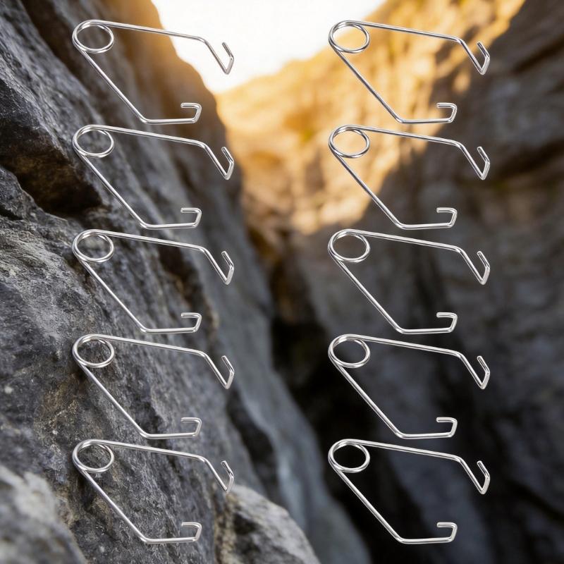 Drahtbiege-Seilmantelhalter, Metallclip mit geformten Anschlüssen zur Anordnung von Kletterausrüstung und Platzierung von Zubehör