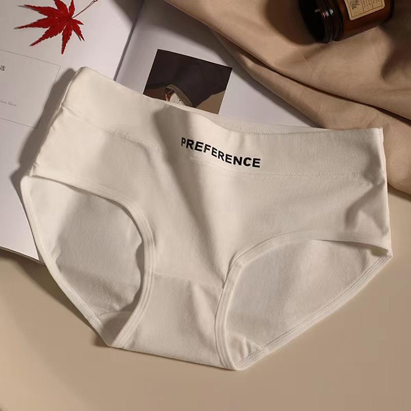 

Женское хлопковое нижнее белье с высокой талией, антибактериальные дышащие трусы на все сезоны L белый
