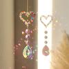 Moon Sun Colored Diamond Sun Catcher Stained Glass Wind Chimes Wall Hangings Ornaments Home Decorations Window Decor Gifts