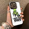 Funny Space UFO A-alien T-thing Phone Case For iPhone 17,16,15,14,13,12,11 Plus,Pro Max,XS,Colored Silver Plated Inside Cover