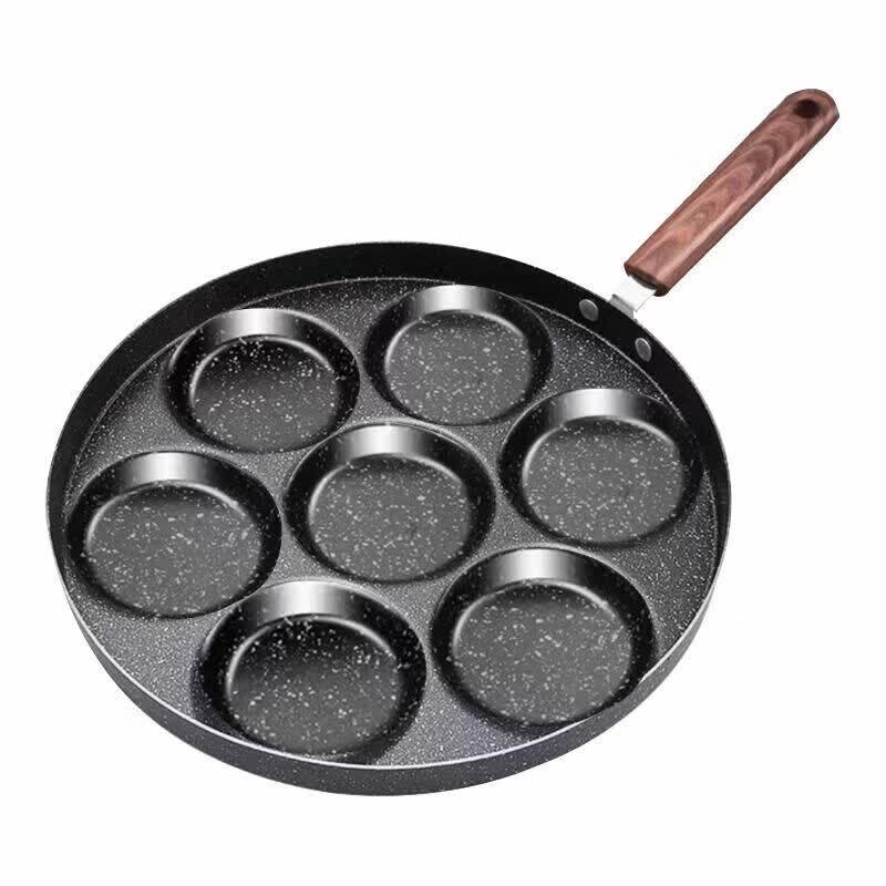 JingJingRS 7-Hole Maifan Stone Non-Stick Egg Frying Pan