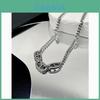 Stainless Steel Geometric Necklace For Men And Women With Polished Finish And Modern Style