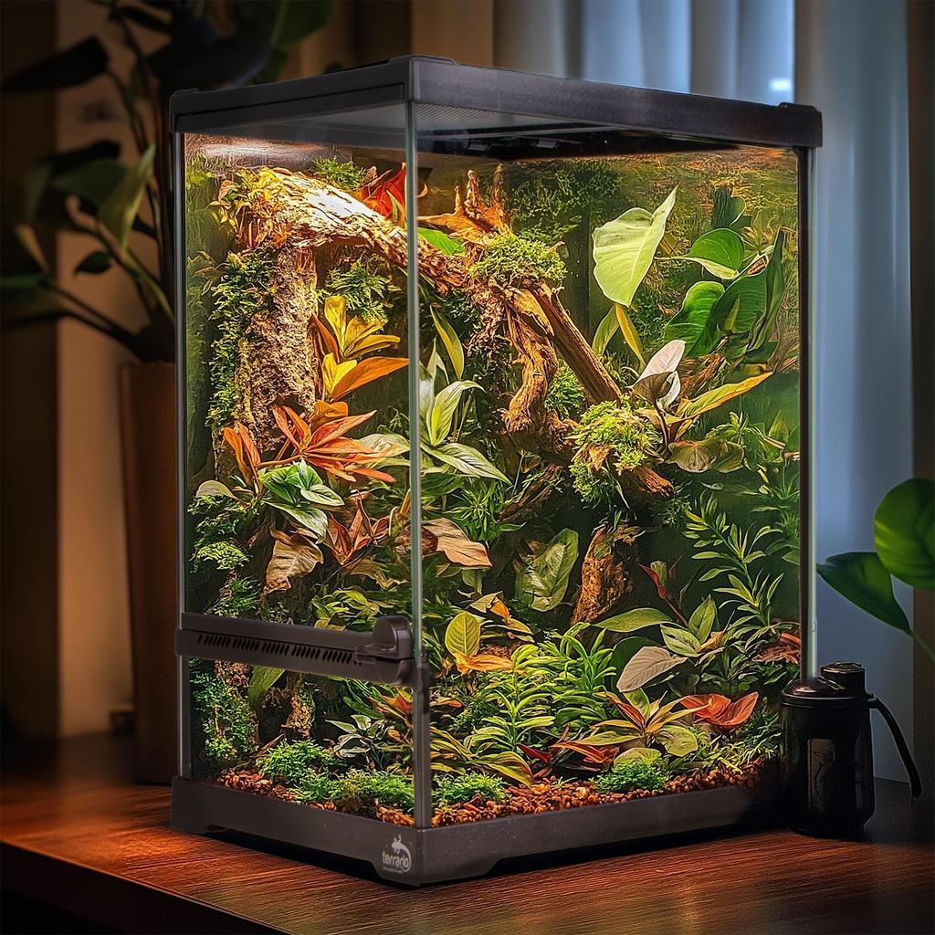 Glass Terrarium 20x20x30cm Waterproof Bottom For Reptiles Amphibians