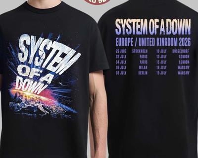 System Of Do,wn EU UK Tour 2026 Two Sided T-Shirt Unisex Tee Full Size S-5XL