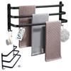 Black aluminum towel rack 50 cm