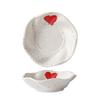 OIMG Cream Style 10-inch Embossed Heart Wave Ceramic Plate