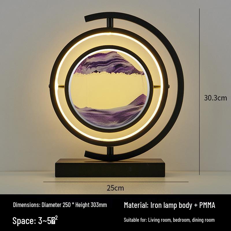 Arte de Arena de Reloj de Arena Moderno: Adorno de Arena Fluida de Vidrio 3D para Escritorio del Hogar o la Oficina