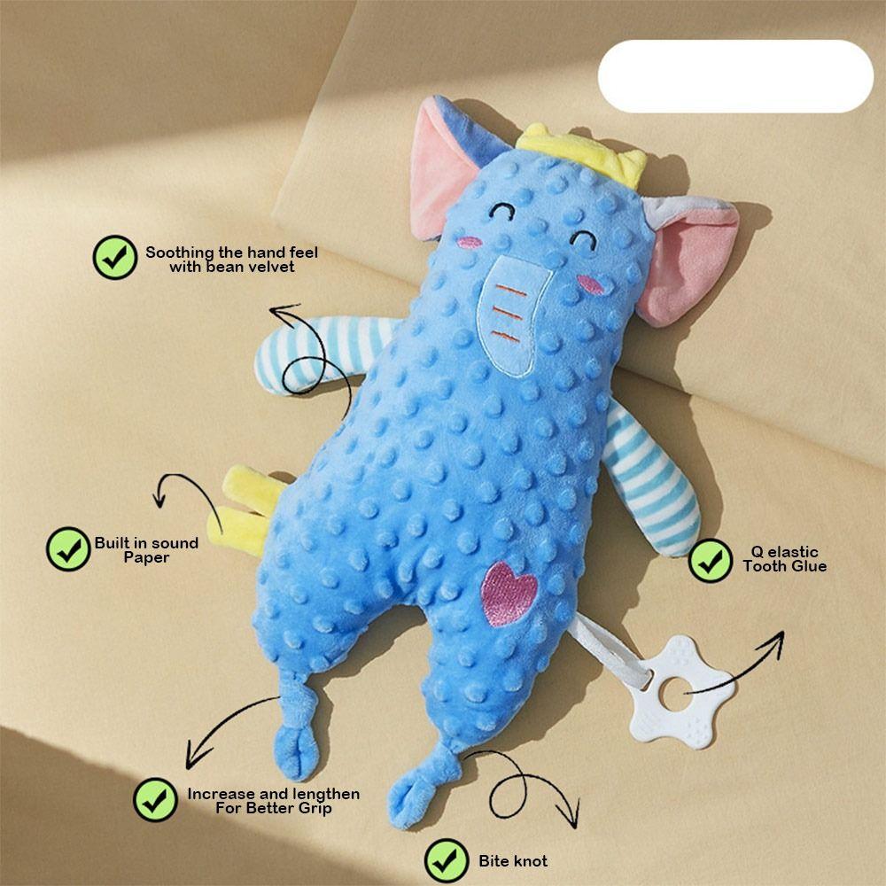 Bean Velvet Baby Soothers Toys With Teether Soothing Pillow Fun Plush Stuffed Doll for Infant
