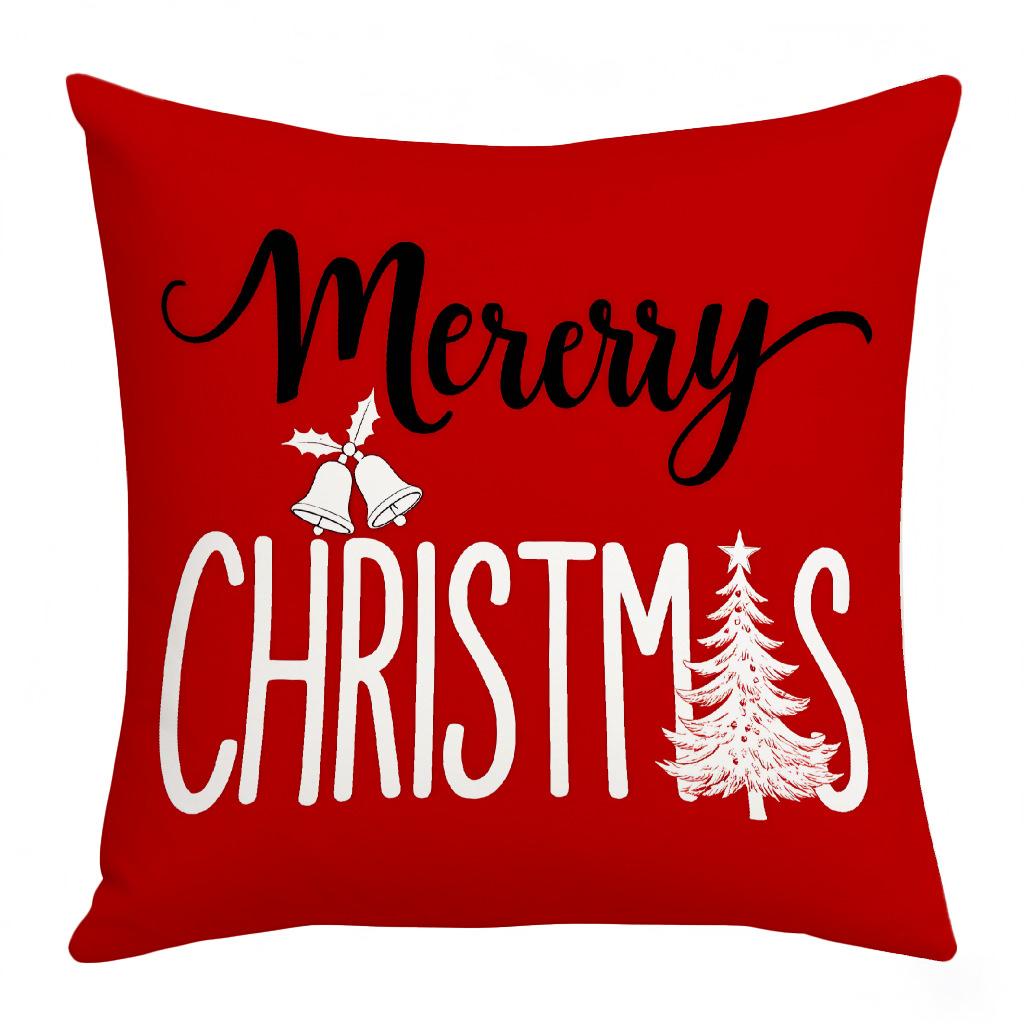 Modern Simple Linen Cute Elk Snowman Pillowcase Christmas Home Living Room Office Atmosphere Cushion