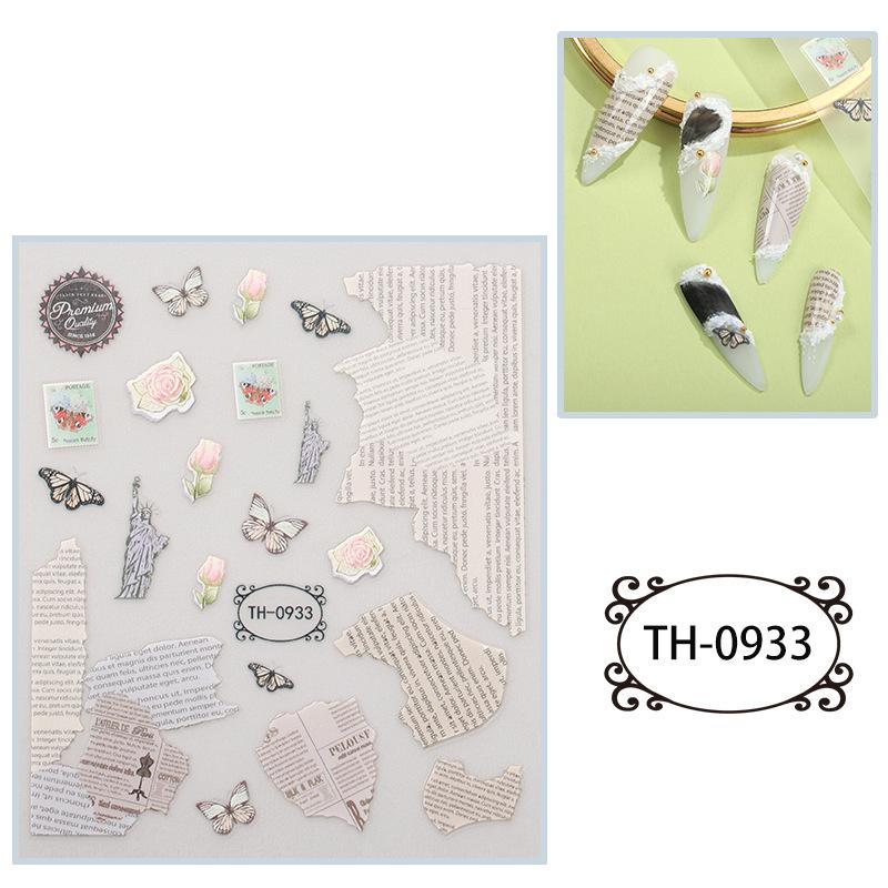 New Year Nail Art Stickers Bronzing Year of the Dragon Chinese Style Mahjong Cartoon Nail Stickers Decoration