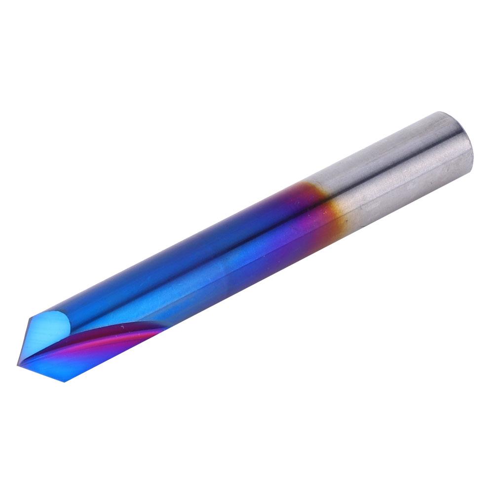 

90 Degrees Chamfer End Mill 2 Flute Blue Coating Tungsten Steel Cemented Carbide Router Bit8x60L