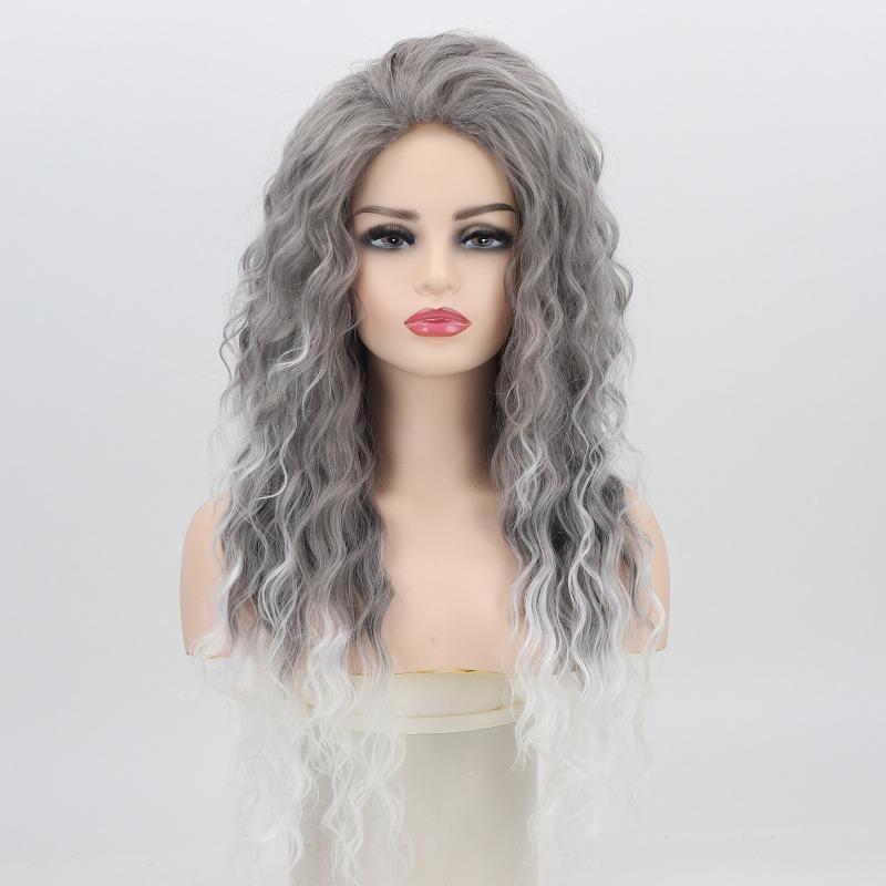 Synthetic Curly Hair Wigs for Women Natural Fluffy Water Wave Hairstyle Cosplay Halloween Party Heat Resistant