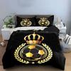Golden crown, soccer ball. Bedding sets Duvet cover sets Duvet covers Pillowcases(1*Duvet Cover 2*Pillowcases without duvet insert)