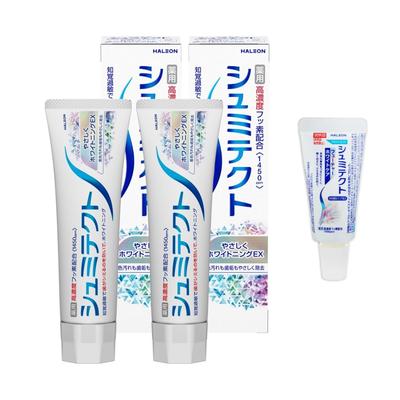 Shumitect Gentle Whitening EX Dentifrice Blanchissant pour Dents Sensibles Forte Concentration de Fluorure 2 Flacons Bonus [Quasi-médicament] Dents, <1450ppm>, +