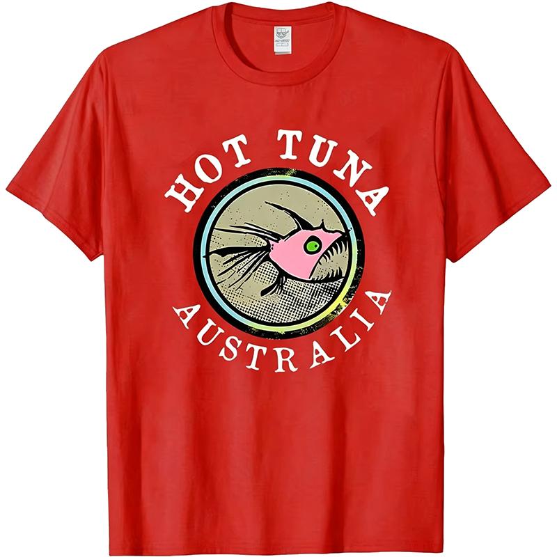 Hot Sale Tuna Printed Australia Mens T-Shirt Gyms Fitness Casual Fashion Loose Breathe Shirt Streetwear Hipster Cartoon Male Tee