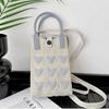 Sweet Love Knitted Mobile Phone Bag Mini Fashion Knitted Crossbody Bag Cute Korean Knit Handbag Phone Pouch