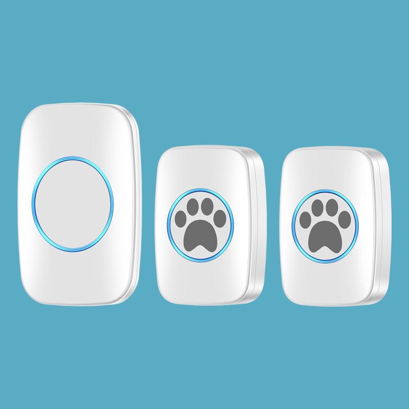 Wireless Pet Dog Doorbell with Touch Button for Potty Training - Includes Receiver & Transmitter EU White