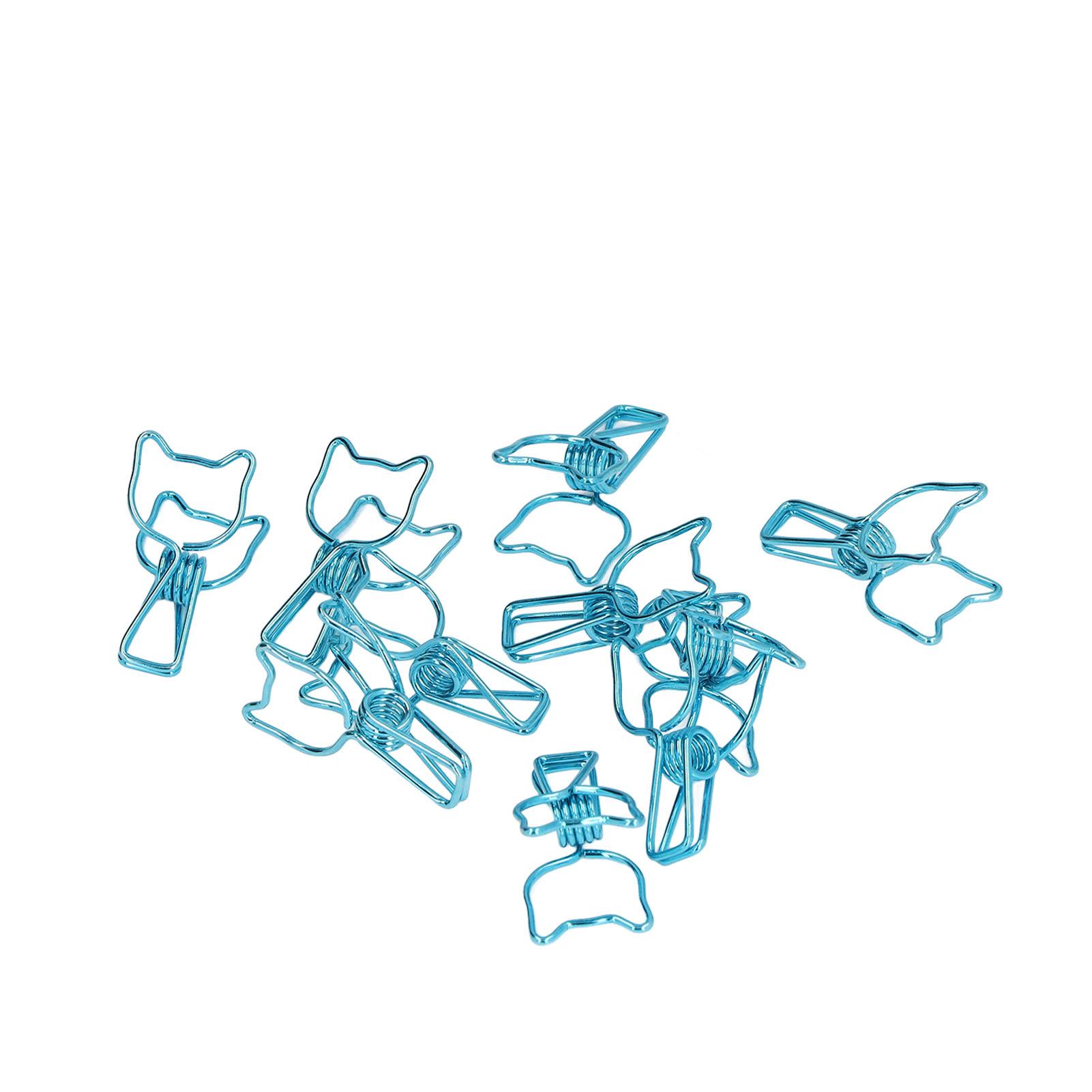 

20 шт. скрепки привлекательные декоративные стабильные надежные полые дизайны элегантные многоразовые зажимы синий