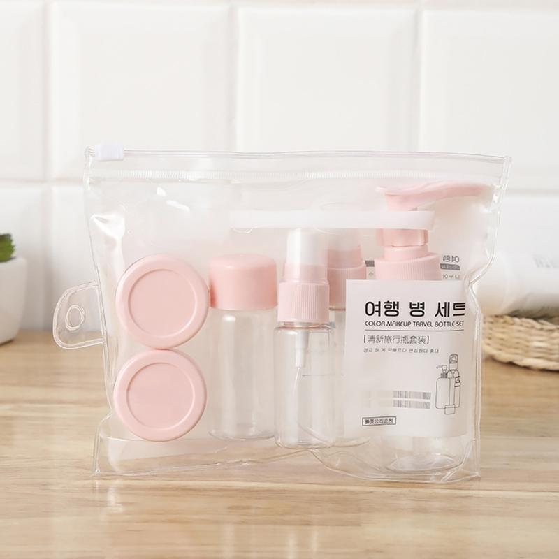 7/9 Pieces Multifunctional Cosmetic Bottles Leak Proof Travel Container Travel Bottles Set for Shampoo Lotion Cream