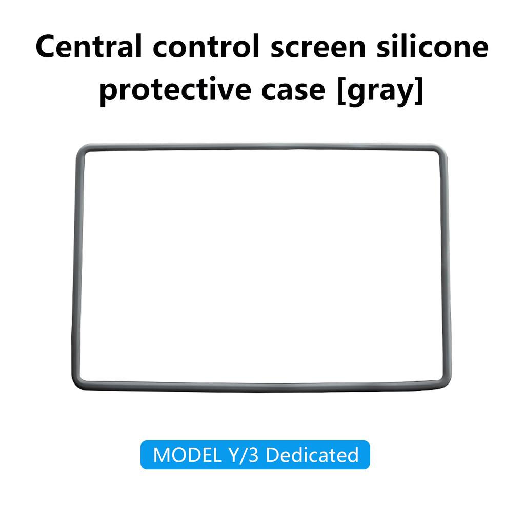 Für Tesla Modell 3 Y Silikon-Schutzverkleidung, zentrale Steuerung, Navigation, Displayschutzfolie, Rahmen, Autozubehör