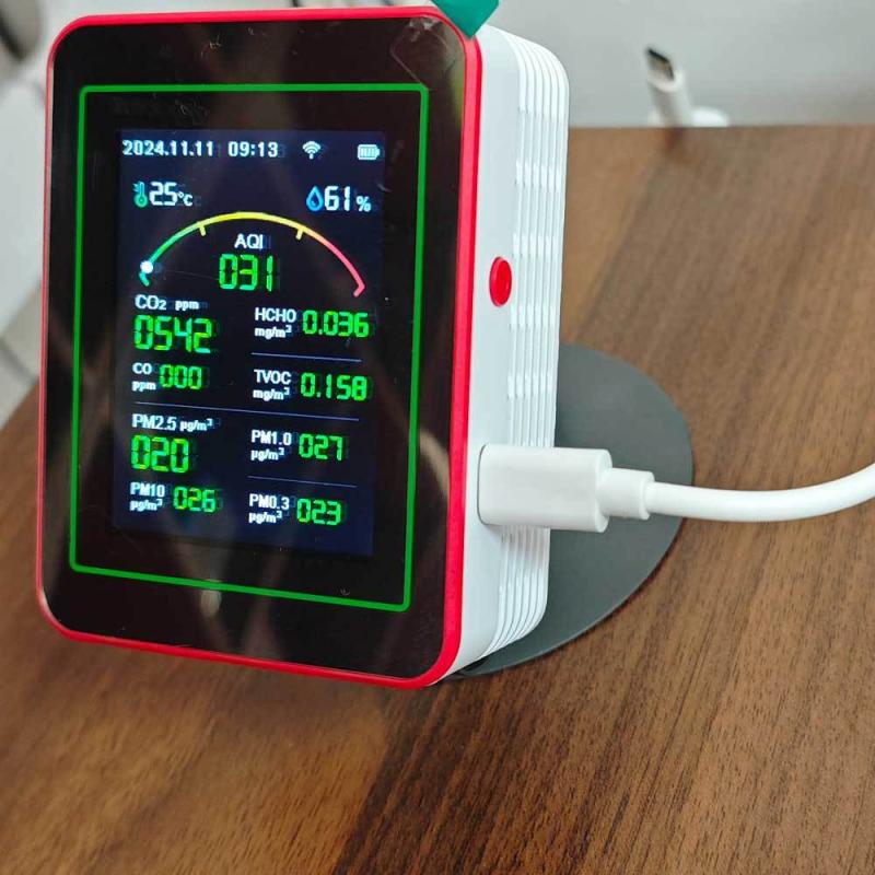 1 Piece Wifi 15 In 1 Tft Display Portable Aqi Pm0.3 Pm1.0 Pm2.5 Pm10 Co Co2 Tvoc Hchc Tester Home Air Quality Monitor