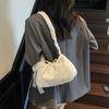 Tote Bag Lace Shoulder Bag With Ribbon Large Capacity Bag Storage Bag Simple Canvas Handbag  Work