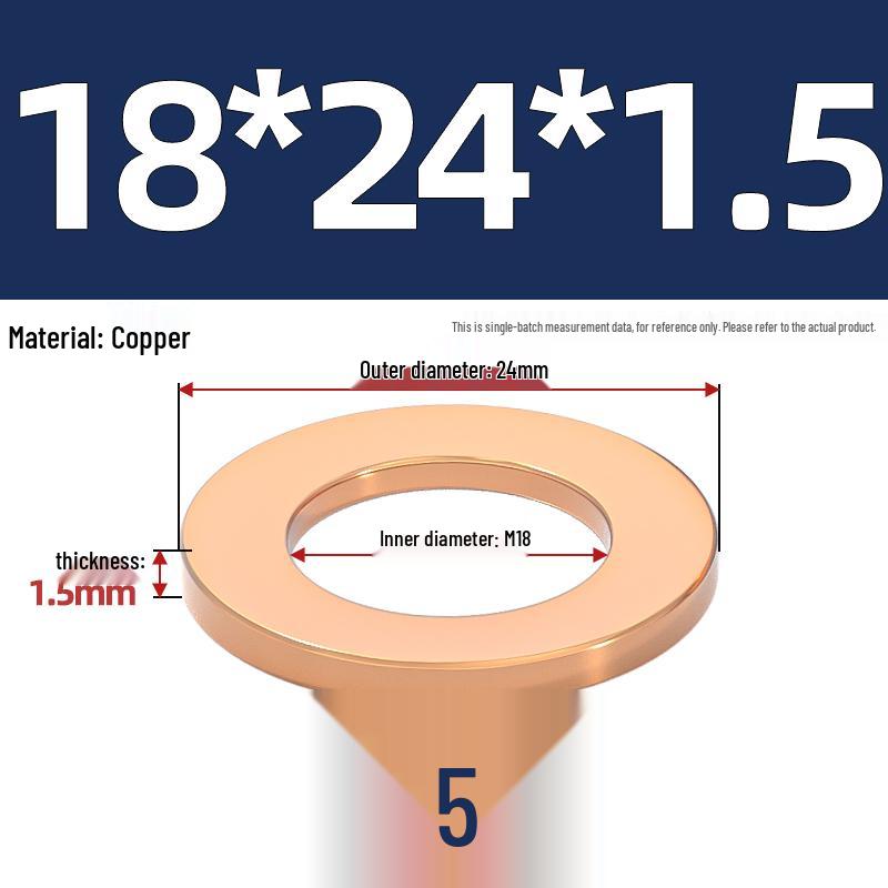 National Standard Red Copper Gasket Seal Ring and Flat Washer M3-M60mm for Marine Instruments