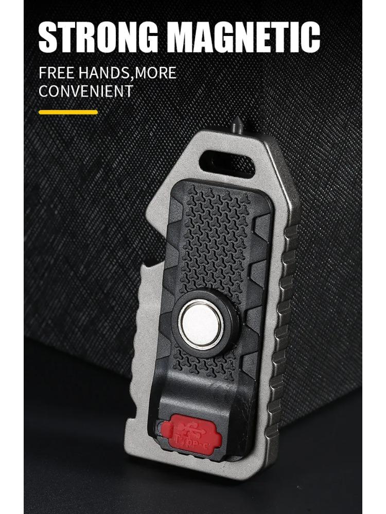 Keychain Flashlights Mini Led Light Selfdefense Whistle Multifunctional Portable Rechargeable 10W Built In Battery for Outdoor