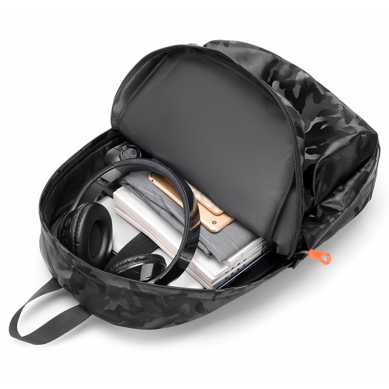 Camouflage Nylon Backpack with Front Pocket Adjustable Straps Casual Daypack for School Outdoor Travel