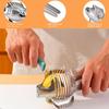 Round Fruit Cutter Holder for Lemon Tomato and Kitchen Tools and Cutting Multi-purpose Cutters, Slicers, Oranges, Onions, Eggs, Vegetables. Aids.