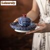 150ml Blue And White Hovering Gaiwan Zen Tea Tureen Tea Bowl With Lid Kit Tea Maker Cover Bowl For Cha Pot Bearing Holder Teacup