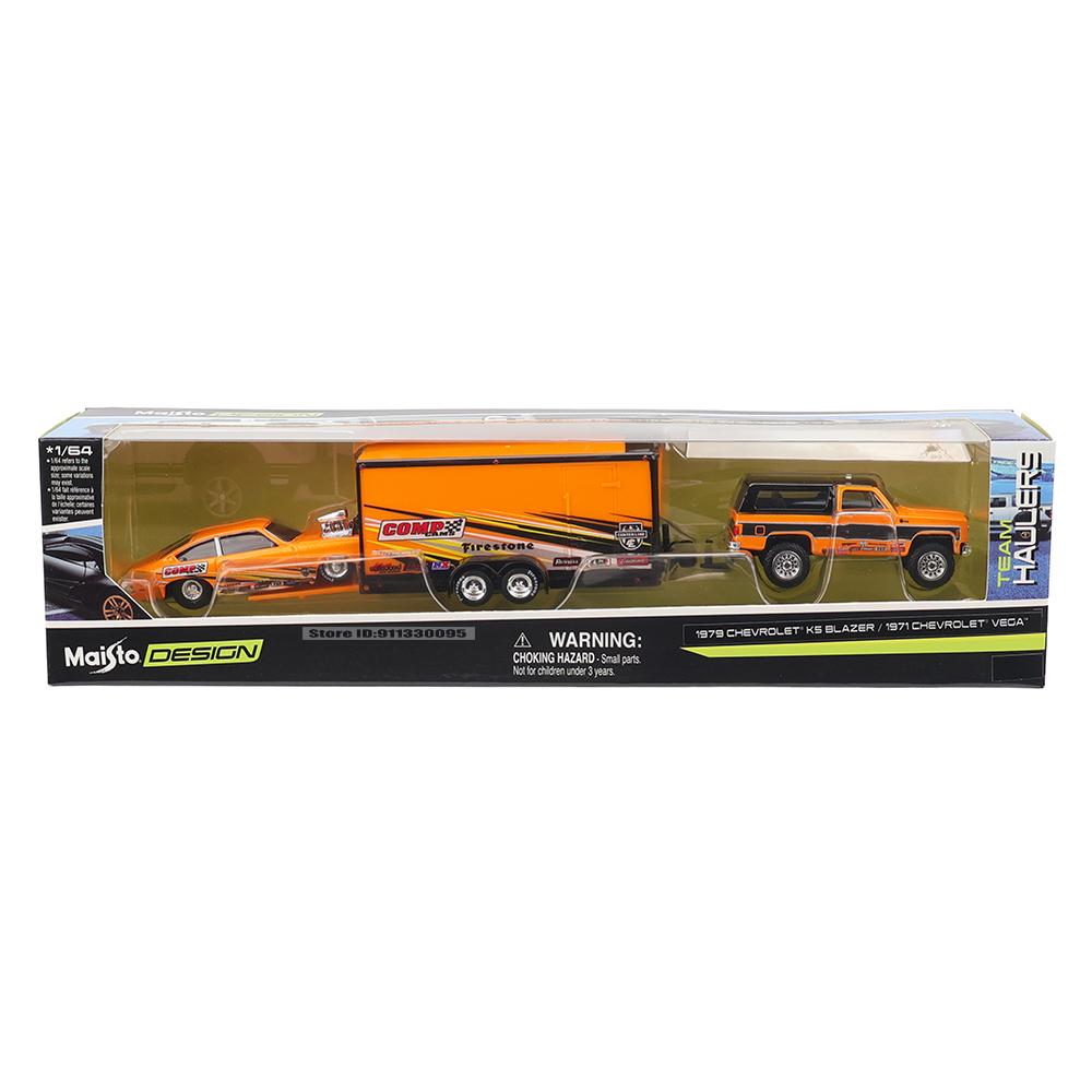 Maisto 1:64 1979 Chevrolet® K5/Car Traller/1971 chevrolet vega Blazer die-cast precision model car Model collection gift