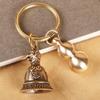 Zodiac Brass Keychain with Copper Bell Pendant - Small Charm Jewelry