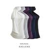 Kaslead New Women Clothes Western Style Fashion Simple Slimming Casual Ribbon Irregular Vest