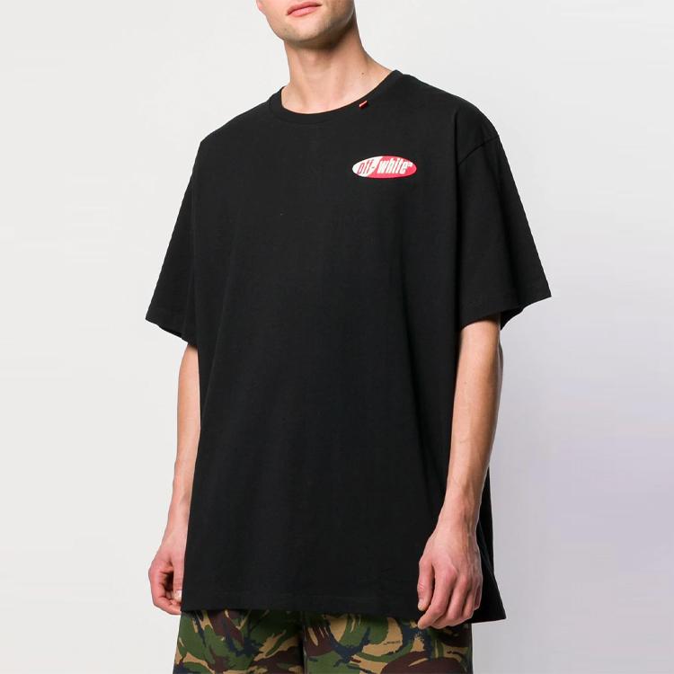 Off-White Back Arrow Print T-Shirt Men Tops Black OMAA038S191850061020