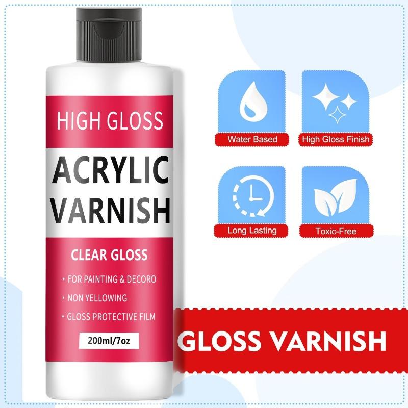 1SET decorative, protective paint, high gloss and high transparency sealing waterproof, heat-resistant and crack-resistant acrylic varnish