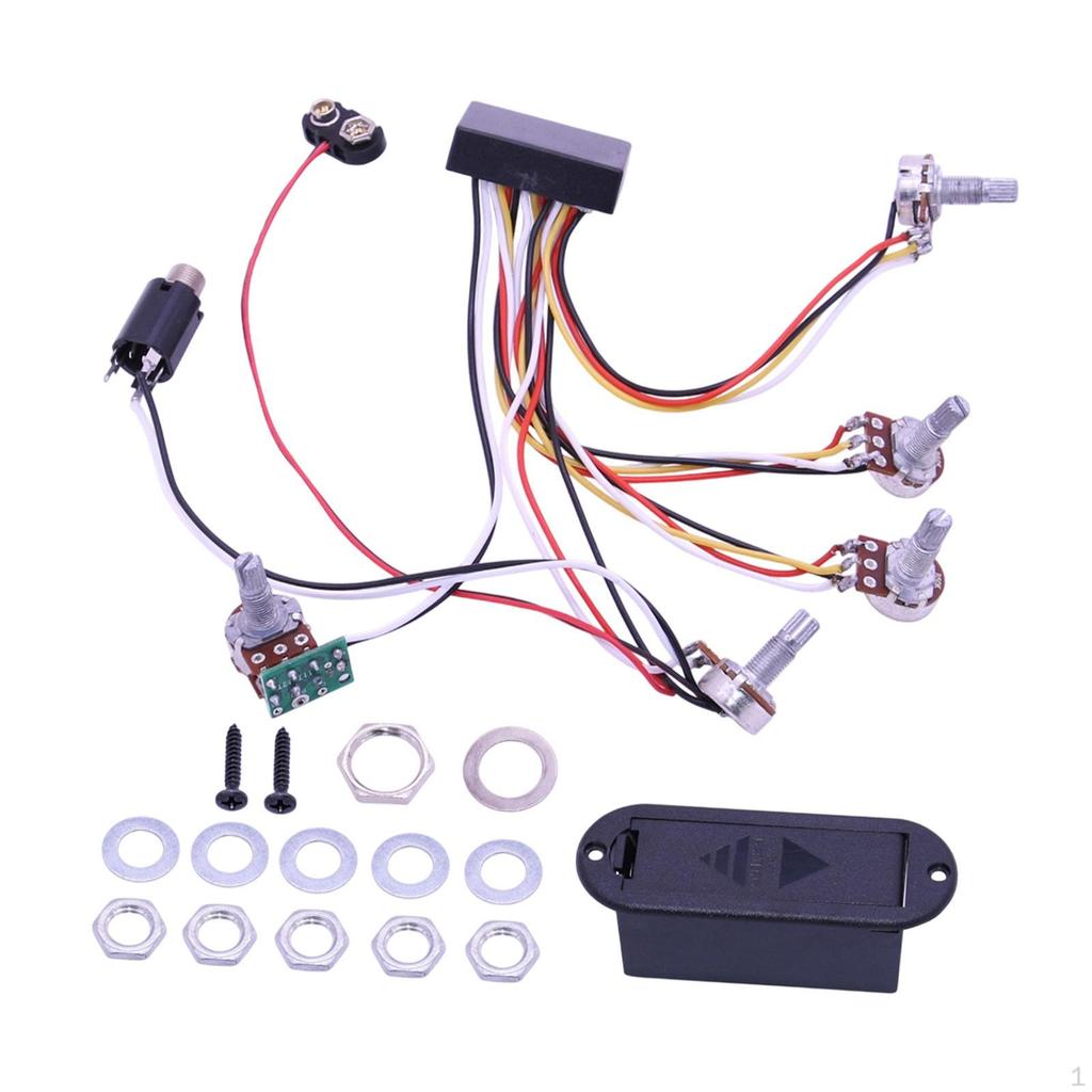 Active EQ Electric Bass Preamp Circuit Accessory Lightweight Sturdy Wiring Harness Professional