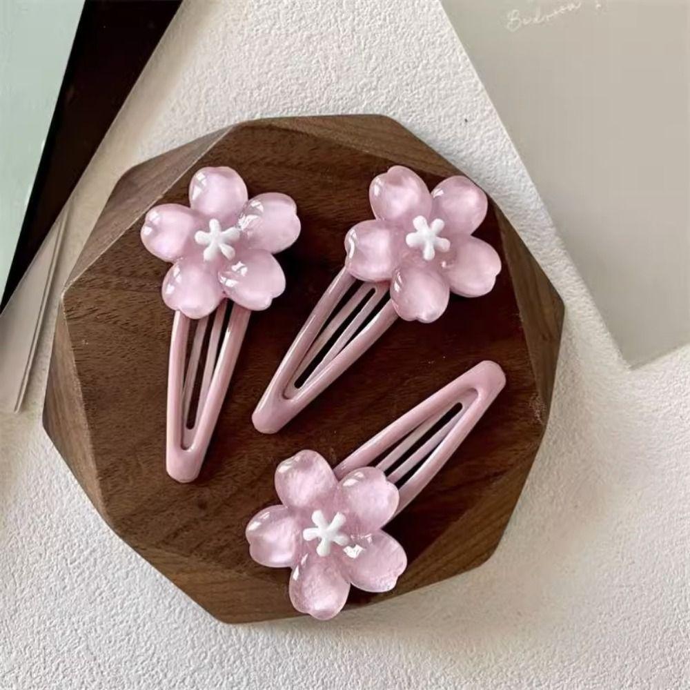 Hair Accessories Sakura Hairpin Pink Sweet Barrettes Lovely Flower Hair Clip  Children