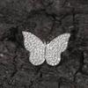 THE BLING KING Butterfly Stud Earring 925 Sterling Silver Earring Paved Black Cubic Zirconia Men Women Fashion Hiphop Jewelry