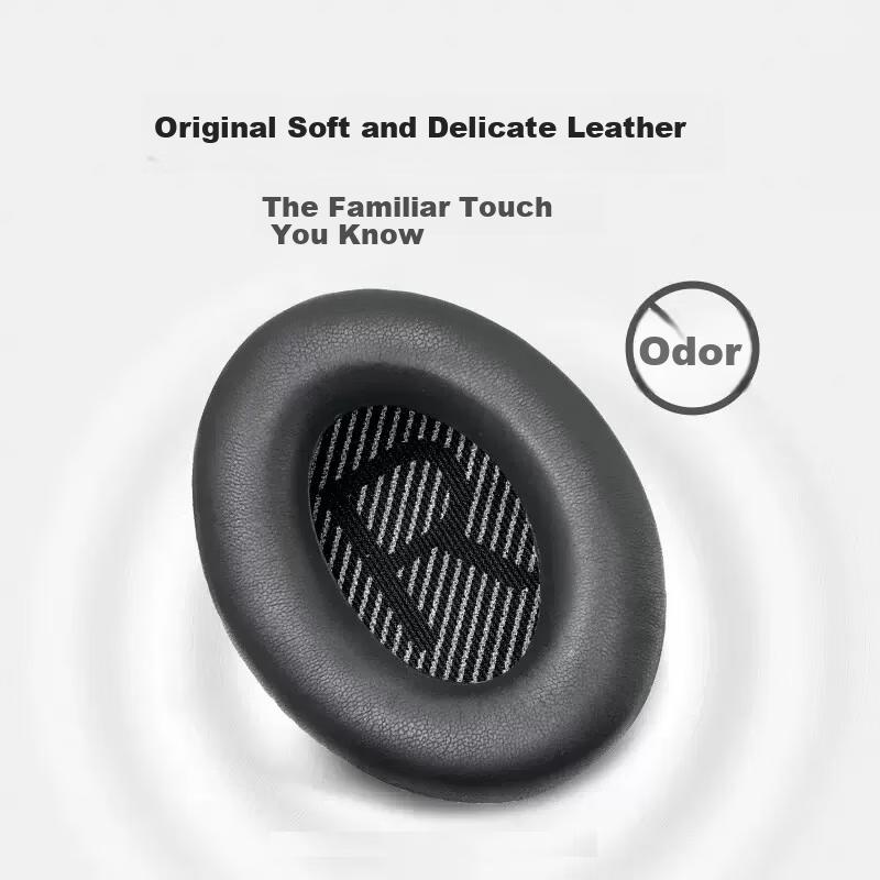PENGGU Replacement Ear Pads for Bose QC35 II QC45 Headphones, Original Lambskin Soft Sponge Noise-Cancelling Ear Cushions, Black