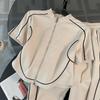 Sportswear Set for Women's Summer  Western-style Age Reducing Korean Casual Wide Leg Pants Two-piece Set