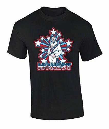 

Funny Patriotic Honest Abe Graphic Short Sleeve Tee Shirt Black 3XL