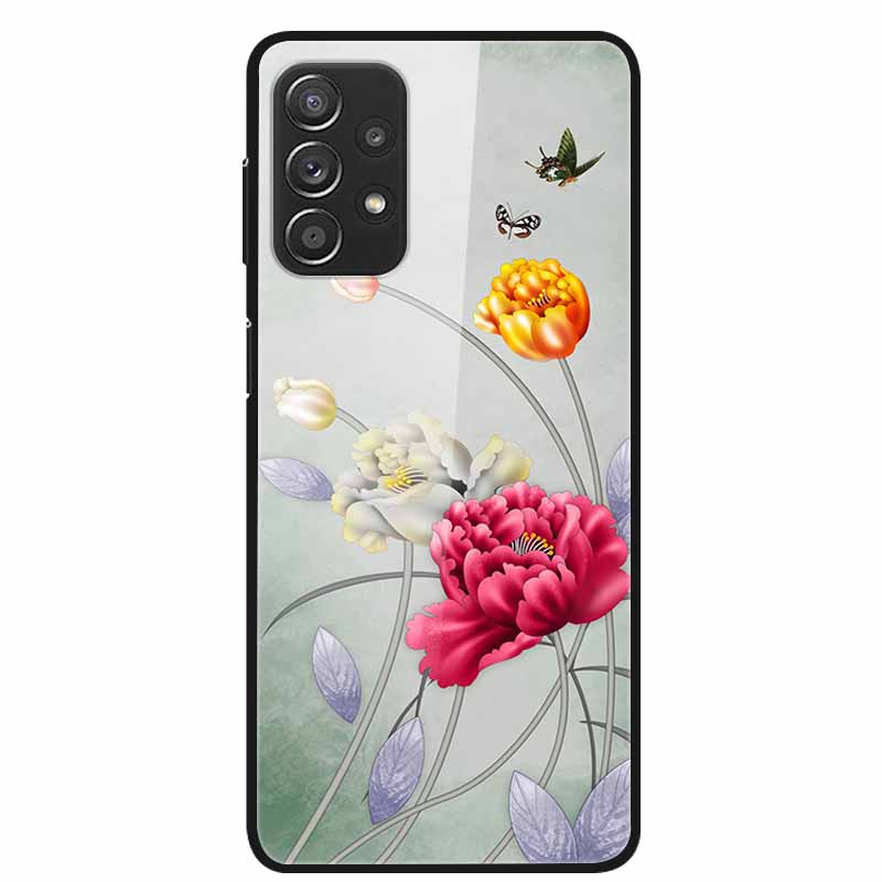 For Samsung A52 5G 4G Cases A52s 5G Tempered Glass Hard Back Cases For Samsung Galaxy A52 5G Phone Covers Funda A 52s 2022 A528B