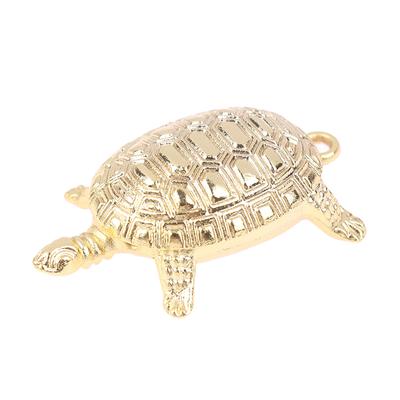 1 Stück Japanischer Geldschildkröten-Anhänger, kleine goldene Schildkröten-Ornamente, die beten, Glücksbringer, Heimdekoration, Geschenk