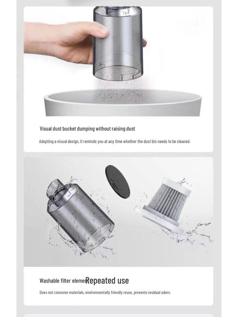 Rechargeable Dual-Purpose Vacuum & Blower: Handheld Cleaner for Home, Car, Desktop, Wardrobe & Hair Drying Tasks.