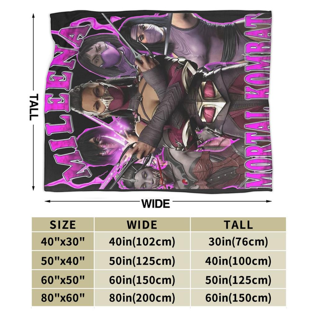 Mortal Kombat Mileena MK Blanket Fuzzy Funny Soft Throw Blanket for Bedding Lounge All Season