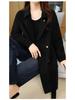 Women's Plus Size Double-Breasted Wool Overcoat with Suit Collar