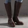 Winter Women's Riding Boots Round Toe Chunky Heel High Boots Women's Buckle Platform Shoes Botas