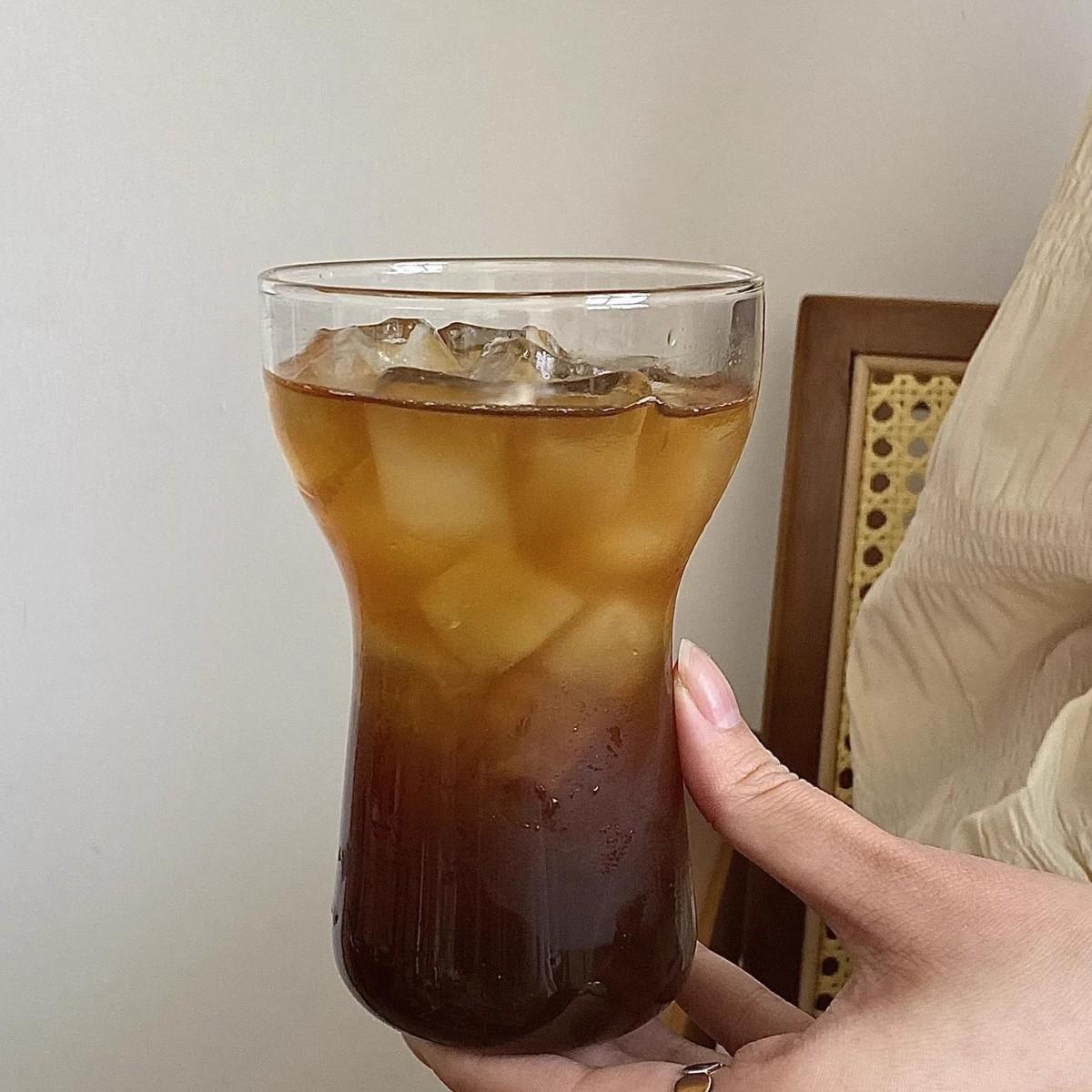

ins wind niche ice American latte coffee cup heat-resistant glass cold brew sparkling water cup breakfast cup milk cup 301-400ml